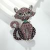 Lovely Design Cat Brooches Rhinestone Vintage Pin Feminine Style Animal Brooch  Party Accessories