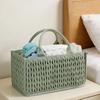 Cesta Organizadora de Fraldas Trançada Acolchoada Cesta de Armazenamento para Quarto de Bebê Estilo Boho com Compartimentos Alça Portátil Lixeira para Lenços Umedecidos de Bebê Essenciais para Recém-Nascidos