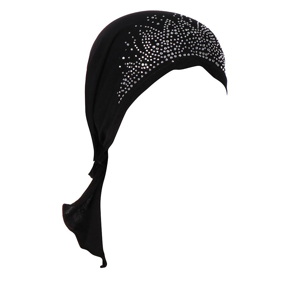 Women India Muslim Stretch Turban Hat Cotton Hair Loss Head Scarf Wrap