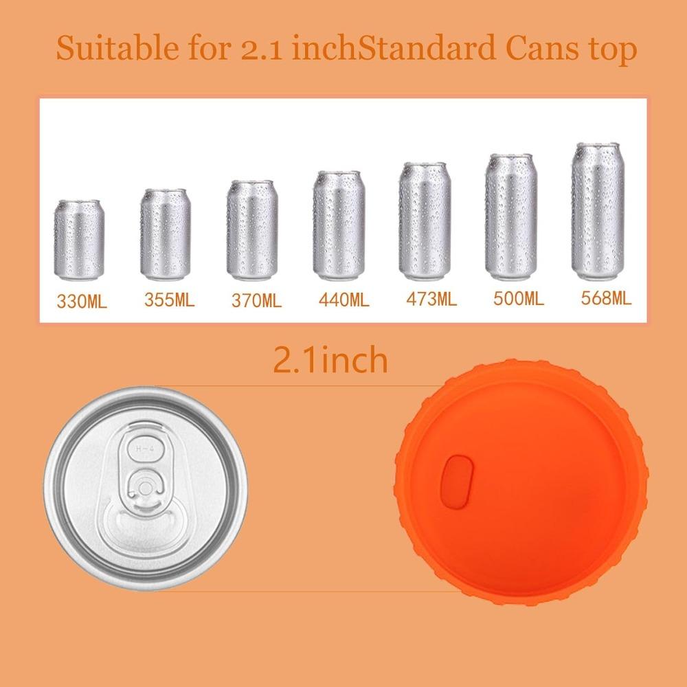 Silicone Can Lid Protector, Reusable Soda Can Lid for Coke, Soda, Beer, Juice, Drink, Soda Can, 2.1 Inch Standard Can Lid