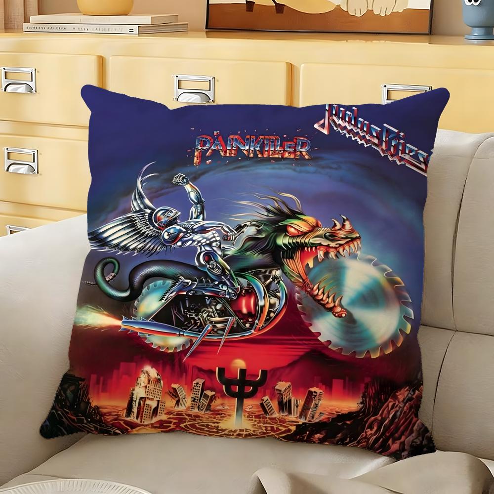 JJudas PPriest Cushion Cover Soft Durable Reversible Pillow Cover Home Car MultiScene Daily Comfort Pillowcase