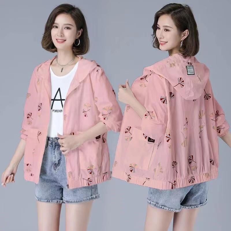 Oversized Women Jacket Spring Summer Thin Coat Women's Zipper Hooded Outwear Casual Loose Female Windbreaker