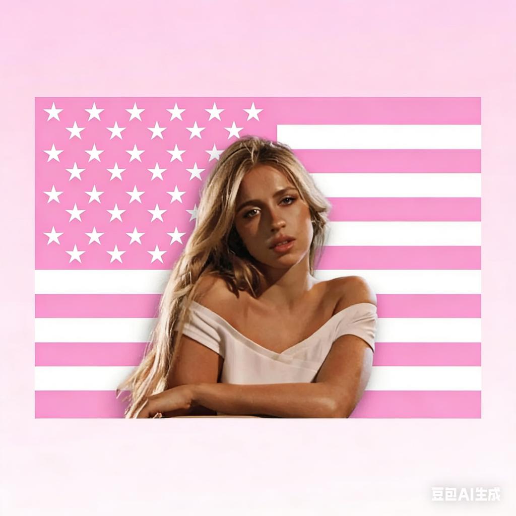 1pc TATE MCRAE Pop Star Pink American Flag Tapestry 2D Polyester Wall Hanging for Bedroom Living Room Music Fan Club Decor