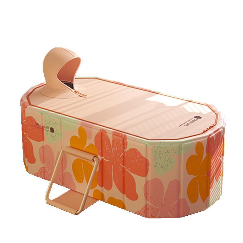 Foldable Portable Hot Tub with Dual Drainage Design for Home Gym Large Collapsible Ice Bath Tub for Relaxation