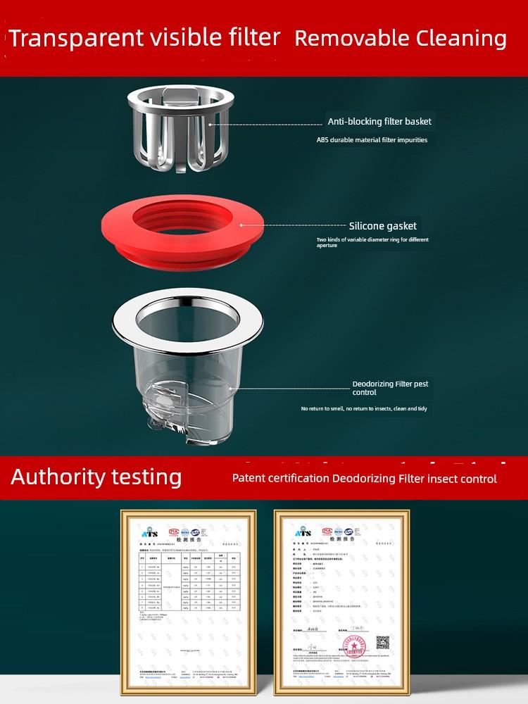 Floor Drain Odor Preventer Toilet Sewer Pipe Strainer Drain Neutral Anti-Odor Cover Sealed Inner Core Handy Gadget