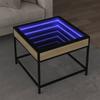 VidaXL Coffee Table with Infinity LED Sonoma Oak 50x50x41 Cm, Side Table, Living Room Table, Side Table, End Table 847678