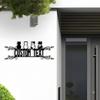 Metal Wall Art Cat Family Name Sign Rustic Home Decor House Number Plaque Personalized Gift Sculpture
