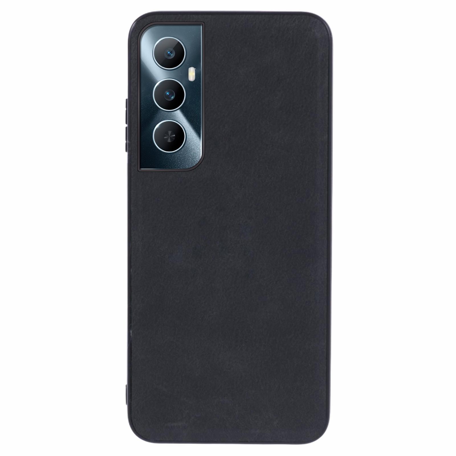 

For Realme C65 4G Case Leather Coated PC+TPU Shockproof Phone Cover A