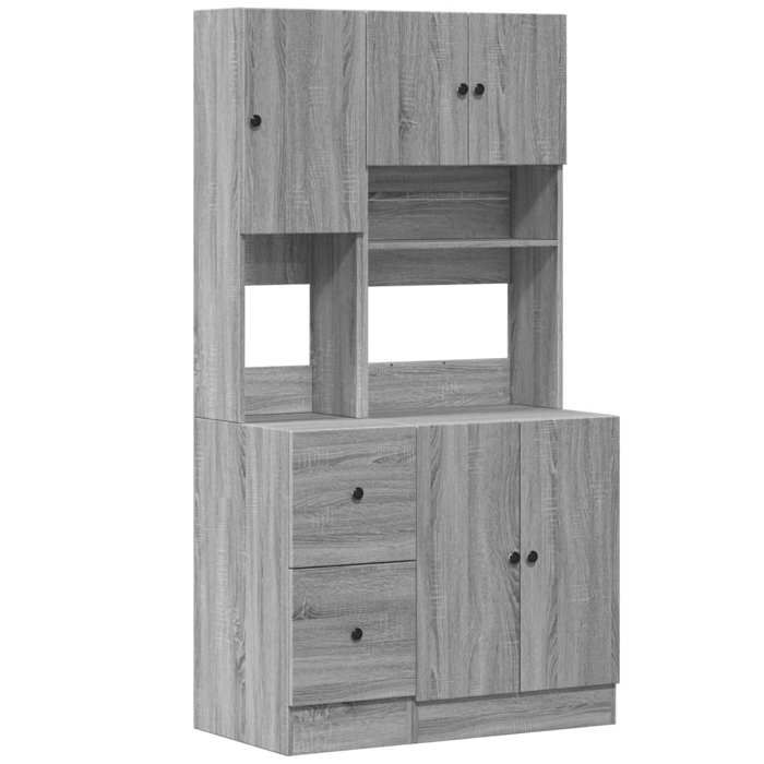 VidaXL Armoire de cuisine sonoma gris 95x50x180 cm bois d’ingénierie, placard de cuisine, unité de cuisinette, armoire de 3276537