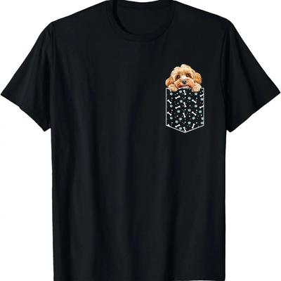 Cockapoo Dog In Pocket Puppy Face Pet Lover Mom Dad T-Shirt