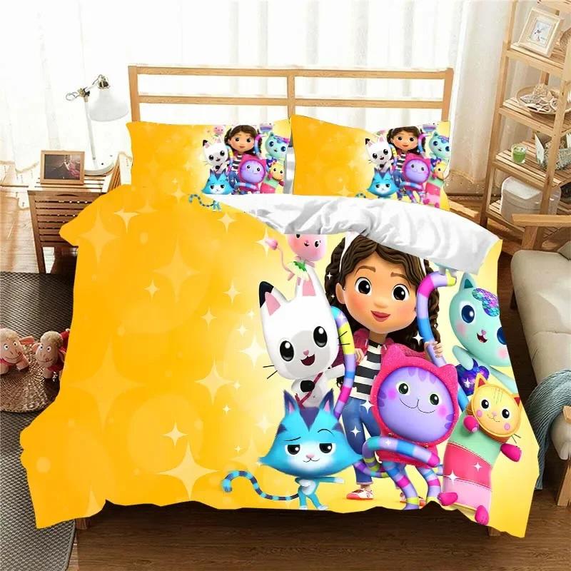 Gabbys D-Dollhouse Ložní souprava Povlak na přikrývku Přikrývka Postel Jednolůžko Dvojlůžko Plná Queen Mládež Děti Dívka Chlapci Dárek Ložní souprava velikosti King