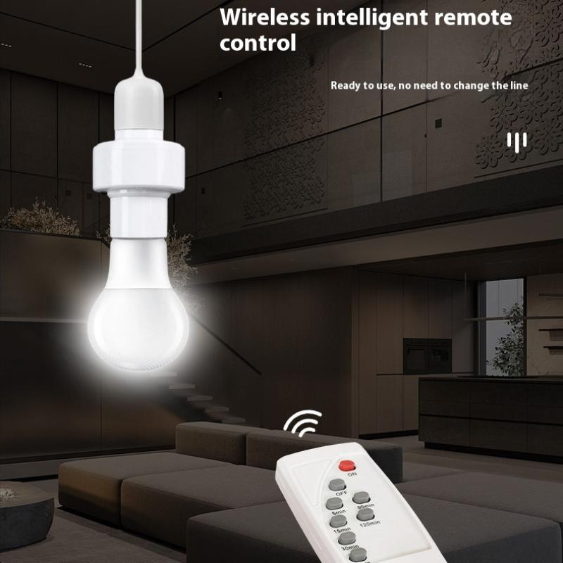 E27 Wireless Remote Control Smart Timer Switch Lamp Holder Multi Light Switch Baby Room Bedroom House Timer Switch