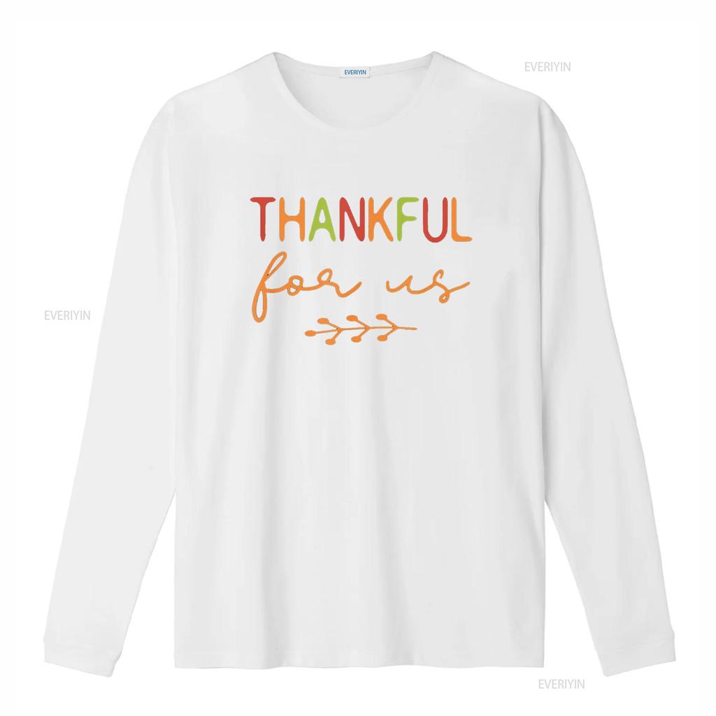 Thankful For Us Thanksgiving Matching Family Couples T Shirt Black vintage Washed Versatile Breathable Casual Unisex