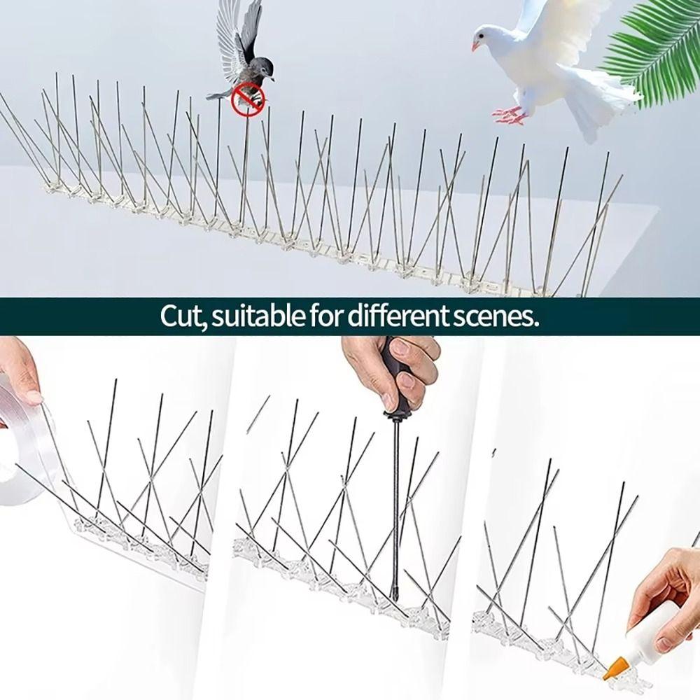 1/4Pcs 25cm Bird Proof Nails Stainless Steel Bird Thorn Anti-bird Sting for Garden Fence Roof