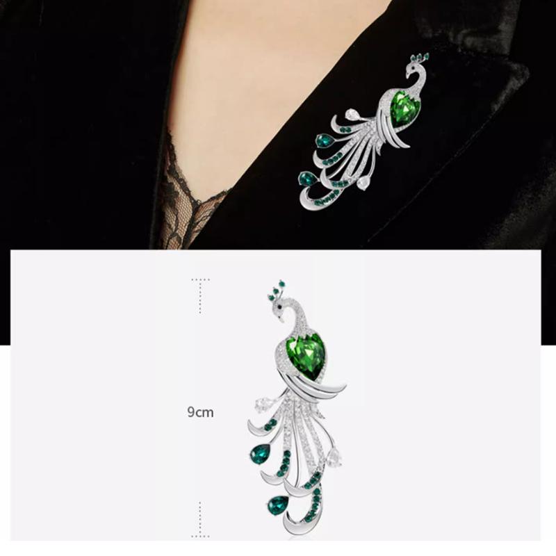 1Pcs Exquisite Peacock Rhinestone Brooch For Women Clothing Coat Accessories Gifts