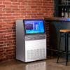 Commercial Ice Maker Machine, 59kg/24H with 15kg Storage, 45 Cubes per Cycle, Stainless Steel Freestanding & Under Counter Ice Maker with LED Display