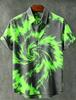Tie-Dye Short Sleeve Button-Up Shirt, Casual Summer Essential for Daily Wear
