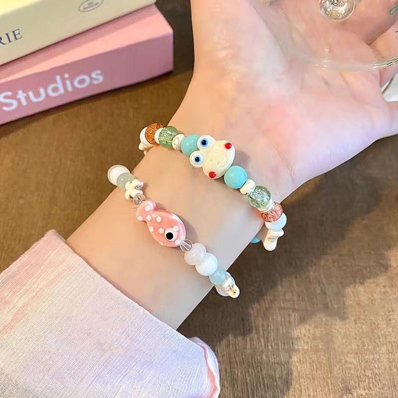 Ceramic Frog Unique Beaded Bracelet Sweet Summer Style Ideal For Travel Friendship And