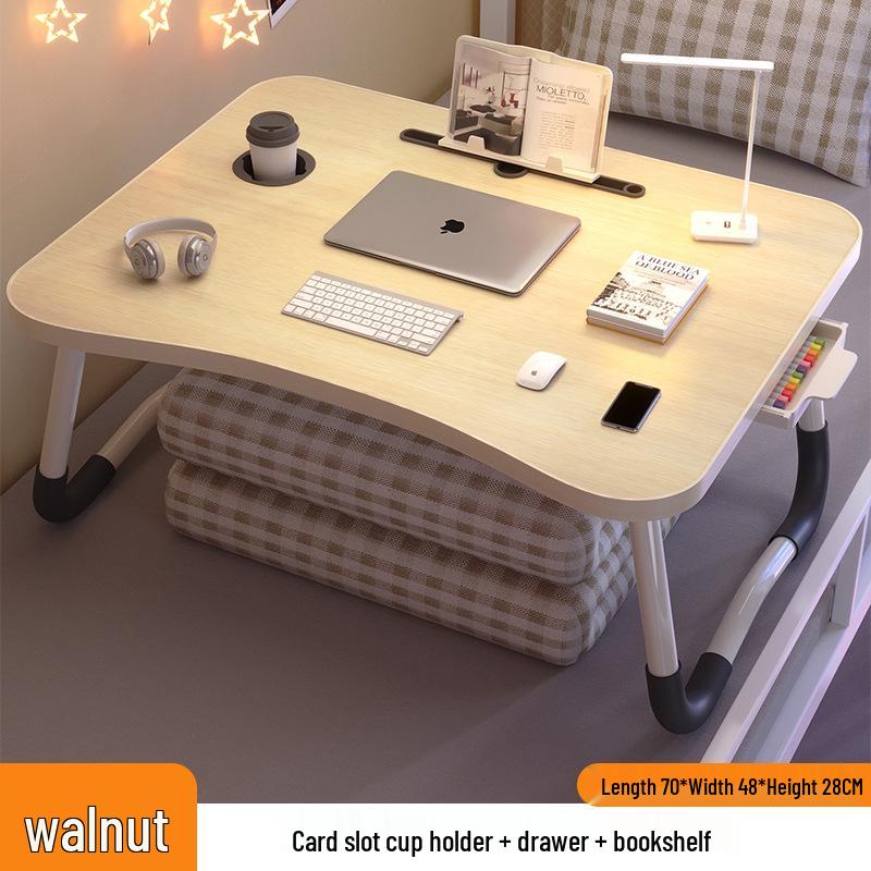 Folding Bedside Desk/Table for Laptop & Study - Bay Window, Bedroom, or Pit Use with Large Brackets
