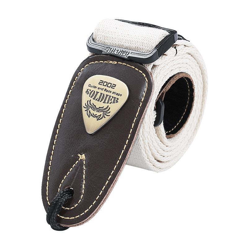 Perseus Soldier Guitar Strap: Genuine Leather, Wide Shoulder Design for Acoustic, Electric Guitar & Bass