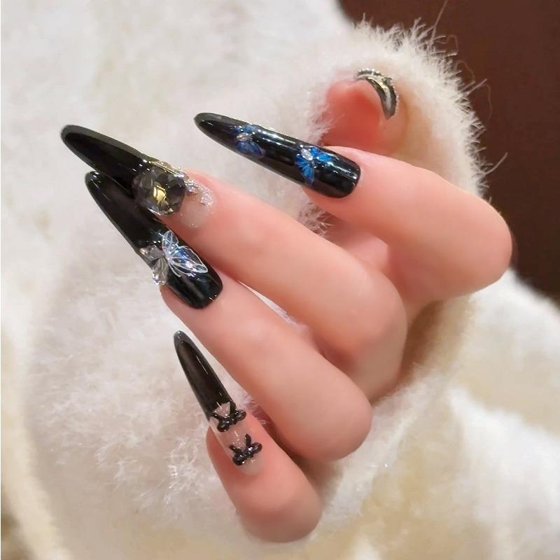 Cat's Eye Wearing Nail Pure Hand-made Nail Piece Fake Nail Wearing Nail Piece Advanced Sense Thin Dog Long