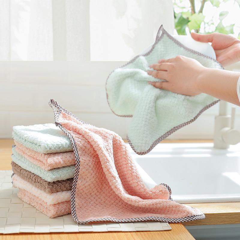 3/5/10PCS Kitchen Specific Scouring Pad Non Greasy and Lint Free Dishwashing Cloth Stain Remover Super Absorbent Cloth