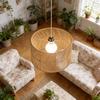 JOYINLED Retro Rattan Pendant Lamp Vintage Vine Pendant Light for Dining Room Bedroom Kitchen Japanese Style Handmade Chandelier