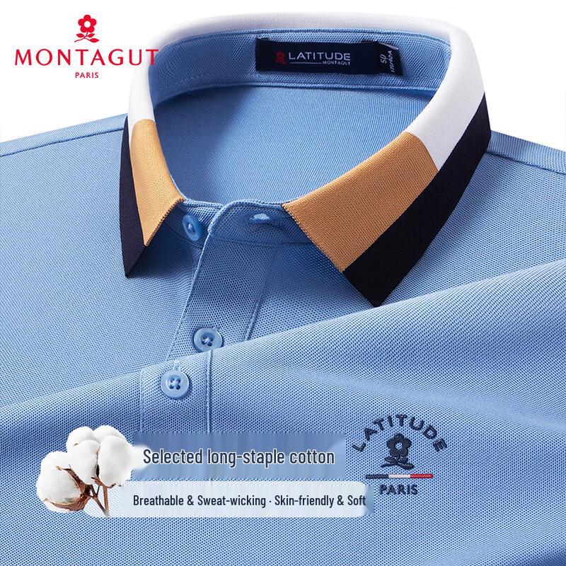 MONTAGUT Men's Cotton-Blend Short-Sleeve Polo Shirt