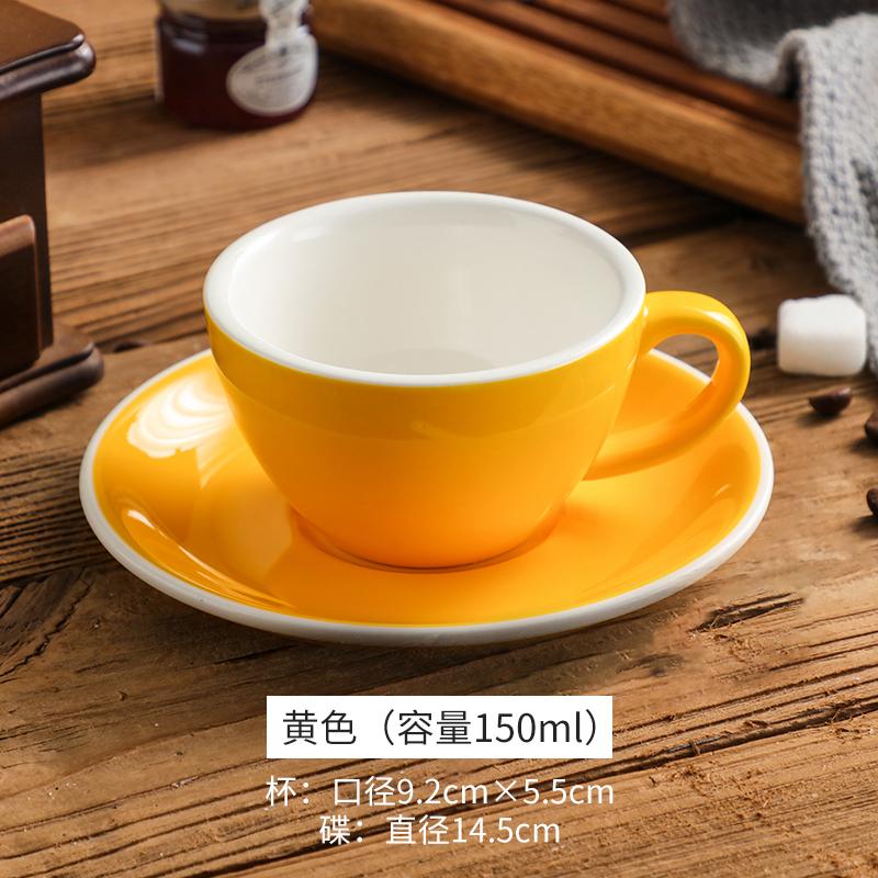 Yaratıcı Renk 150ml Espresso Fincanı ve Tabağı Ev Tatlı Tabağı Çay Fincanı Çift Kupası Hediye Ofis Kupası Masa Üstü Dekorasyonu