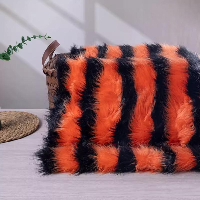 50x160cm 3cm Short Plush Fabric, Striped Plush Fabric, Artificial Fur Display, Shooting Background Toys, DIY Handicrafts