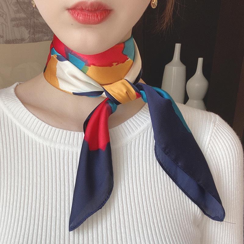 Women Silk Scarf Summer Hair Scarf Silk Satin Neckerchief Female Hair Ties Headband Hair Ornament Woman Bandana Bag Scarves