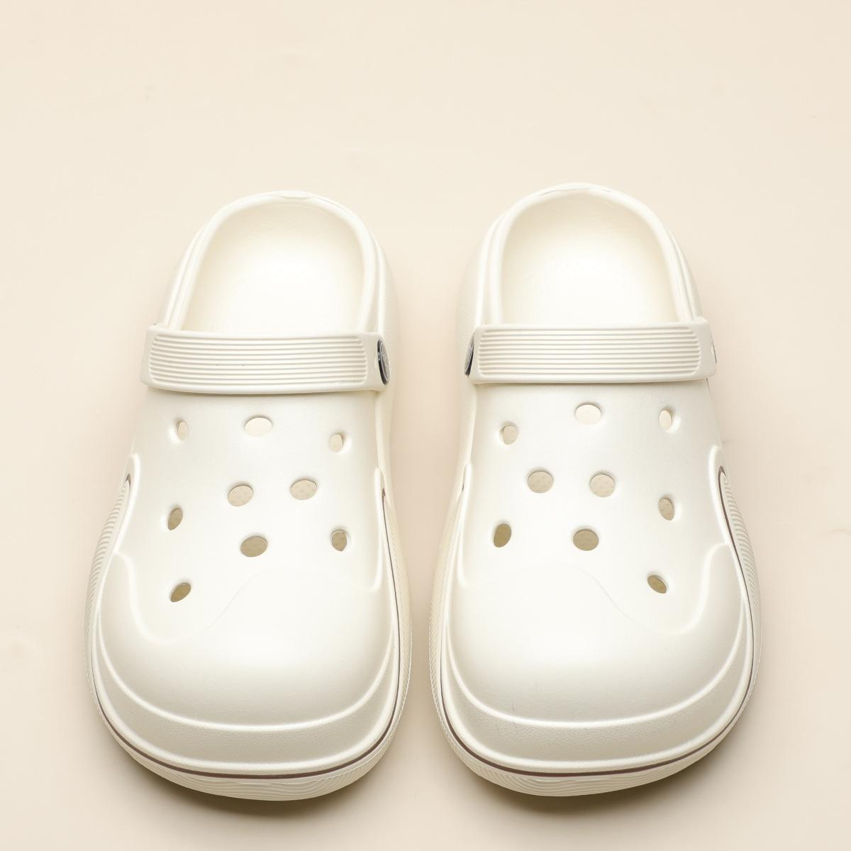 

Couple hole shoes new summer wear seaside beach sandals outdoor breathable non-slip bag head slippers women 36/37 білий