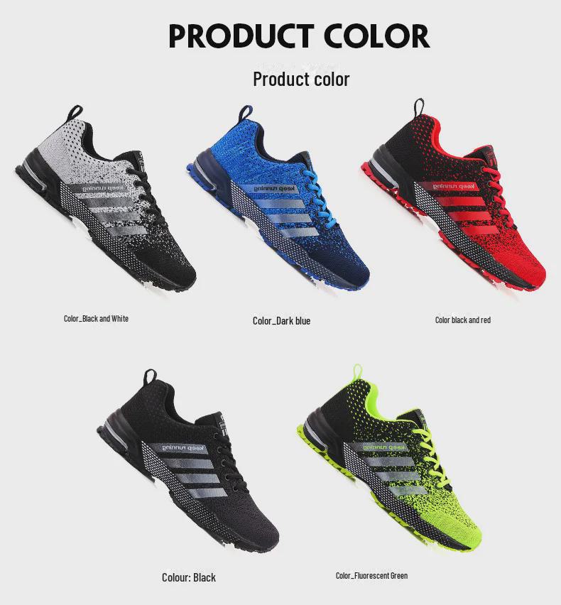 Men's Large Size Casual Sports Shoes - Breathable Fly Woven Popcorn Sneakers