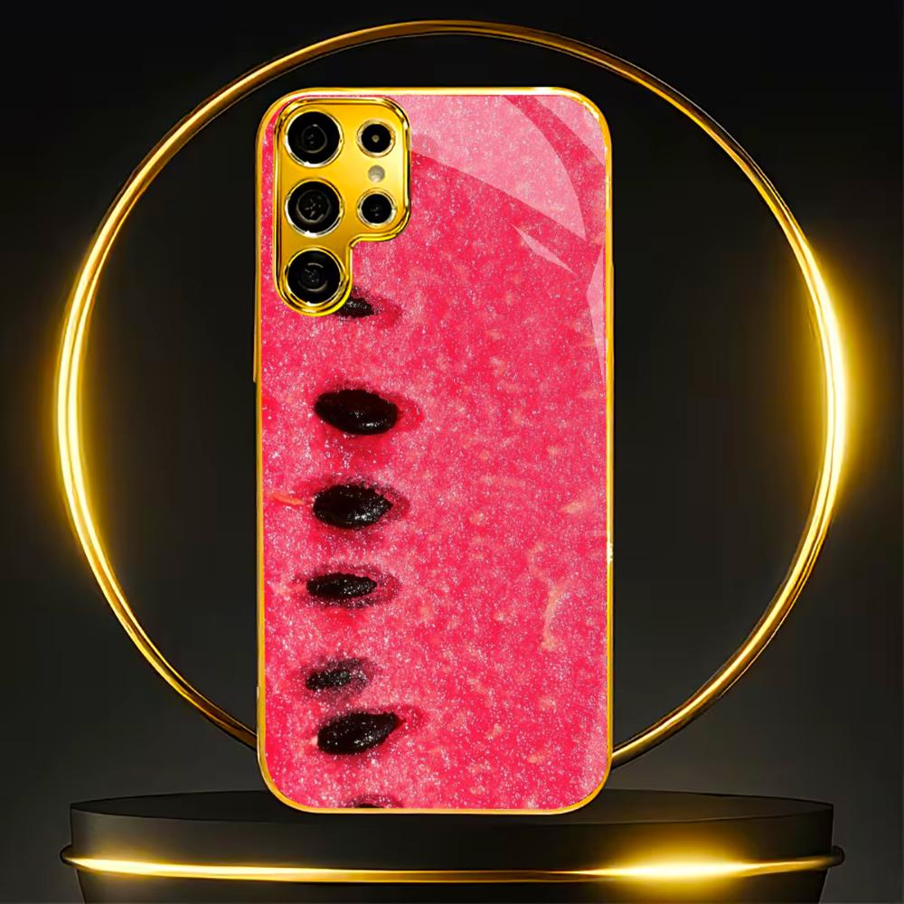

Fruits Watermelon Simplicity High-end Electroplating Glass PhoneCase for Samsung Galaxy S26 S25 S24 S23 S22 S21 FE,Ultra,Plus GalaxyS25