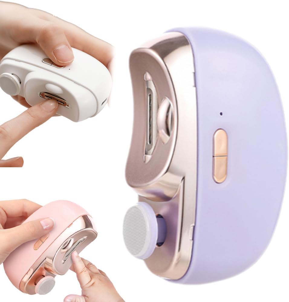 2 IN 1Electric Nail Clipper Automatic Nail Care Kit Manicure Nail Trimmer For Adult Baby Finger Toe Scissors Pedicure Thick Nails Cutter Sharpener