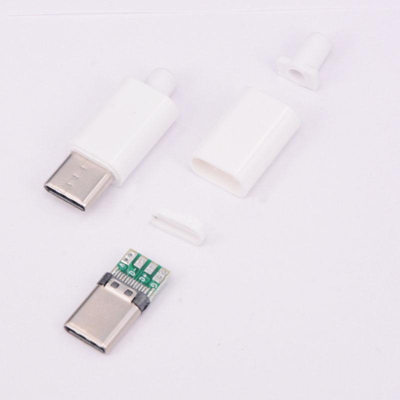 5/2pcs TYPE C USB 3.1 24Pin Male Plug Welding Connector Adapter with Housing Type-C Charging Plugs Data Cable Accessories Repair