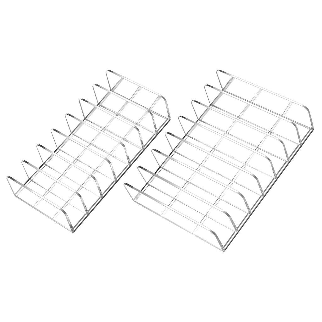 2 Pack Acrylic Makeup Storage Box, 7 Slot Display Box Transparent Makeup Storage Box