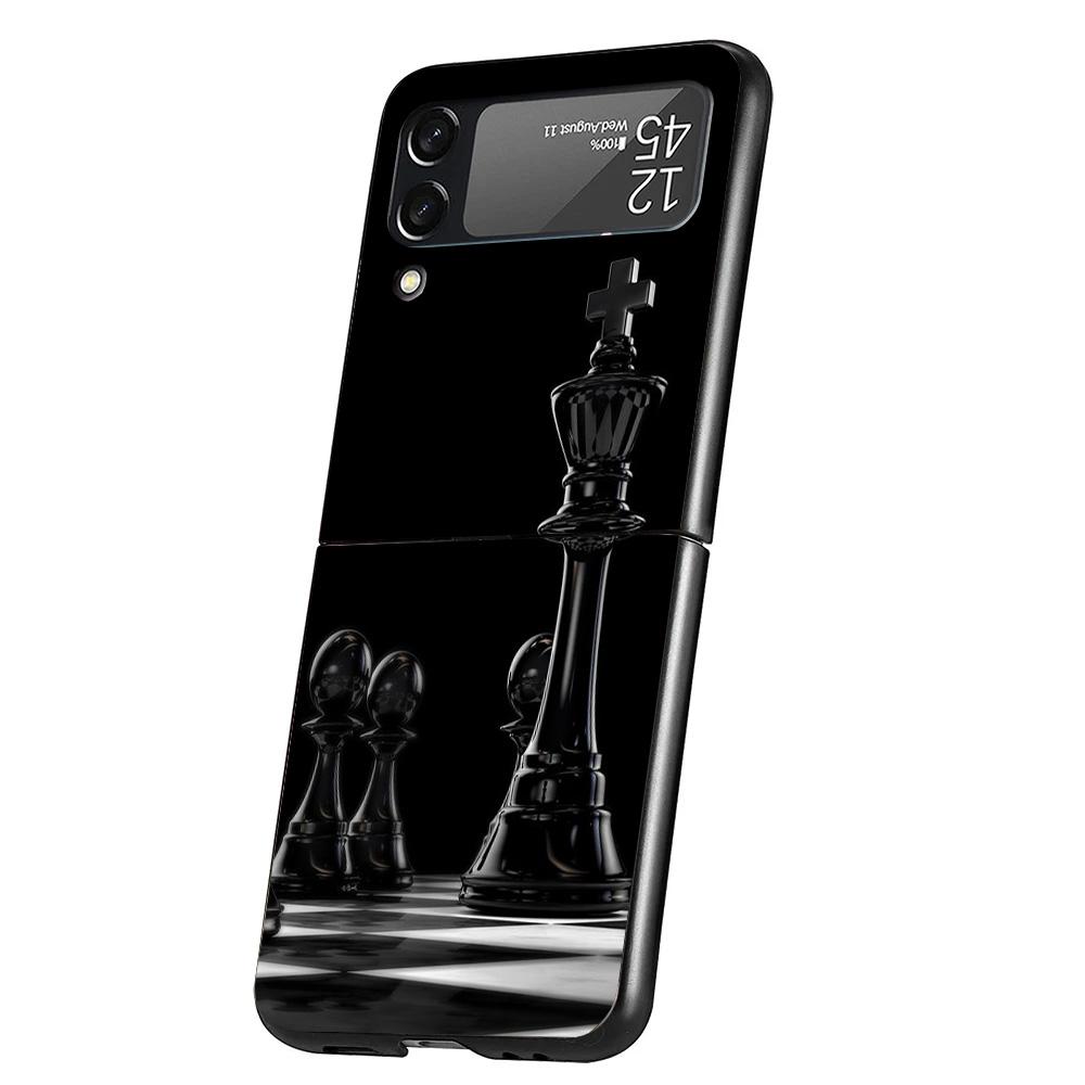

Competitive Chess Game Cover Phone Case For Samsung Galaxy Z Flip 7 6 5 4 3 5G Flip7 Flip6 Flip5 Flip4 Flip3 Black Fundas Shell Samsung Z Flip 4