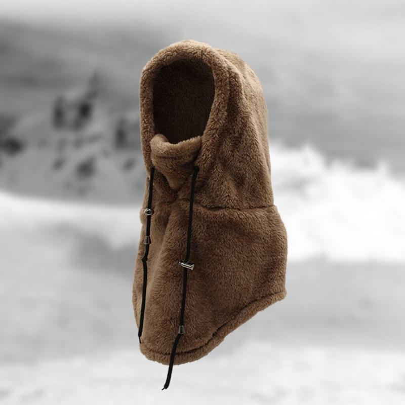 Furry Balaclava Face Cover Hat Hooded Sports Cap Accessory for Cold Weather