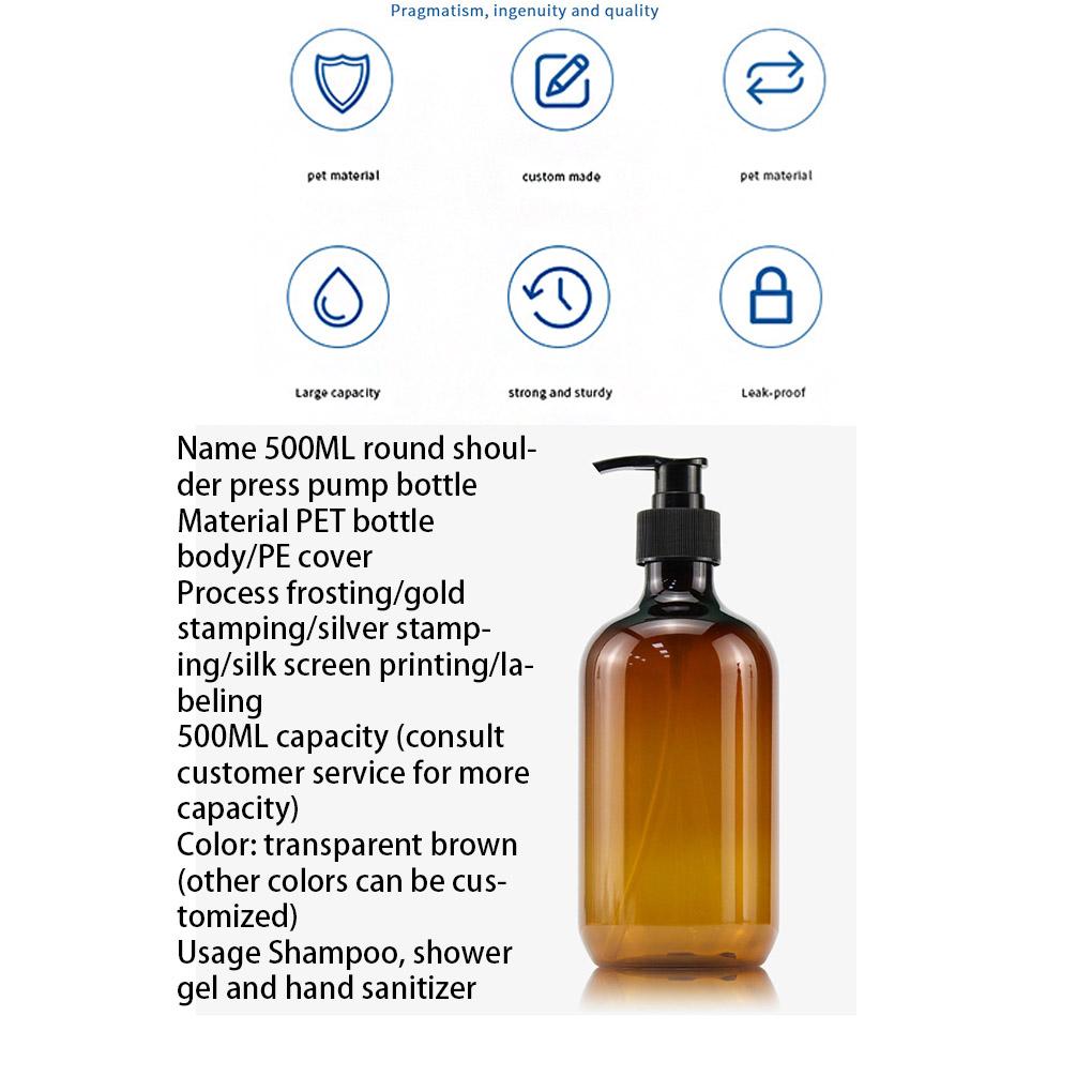 Dozator de Lichid 500ml Baie Călătorie Portabil Sticlă Golă Recipient Reîncărcabil Blat Toaletă Dozare Reutilizabil