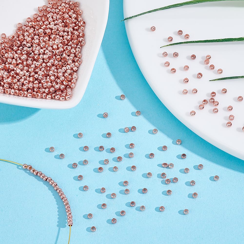 2000Pcs Brass Crimp Beads, Rondelle, Light Gold, 2x1.2mm, Hole: 1.2mm