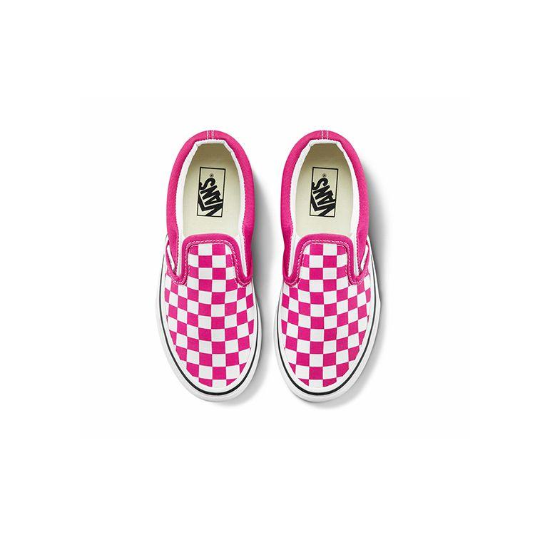 Vans Slip-On Canvas Checkerboard Low Top Kids Skate Shoes Kids Sneaker Magenta White VN0A4BUT30Z