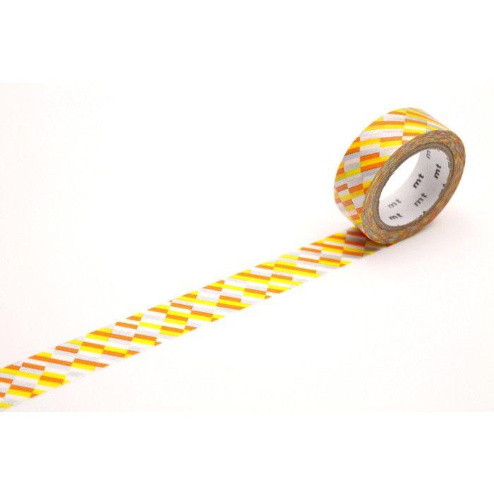 Masking Tape MT mosaïque argent et orange