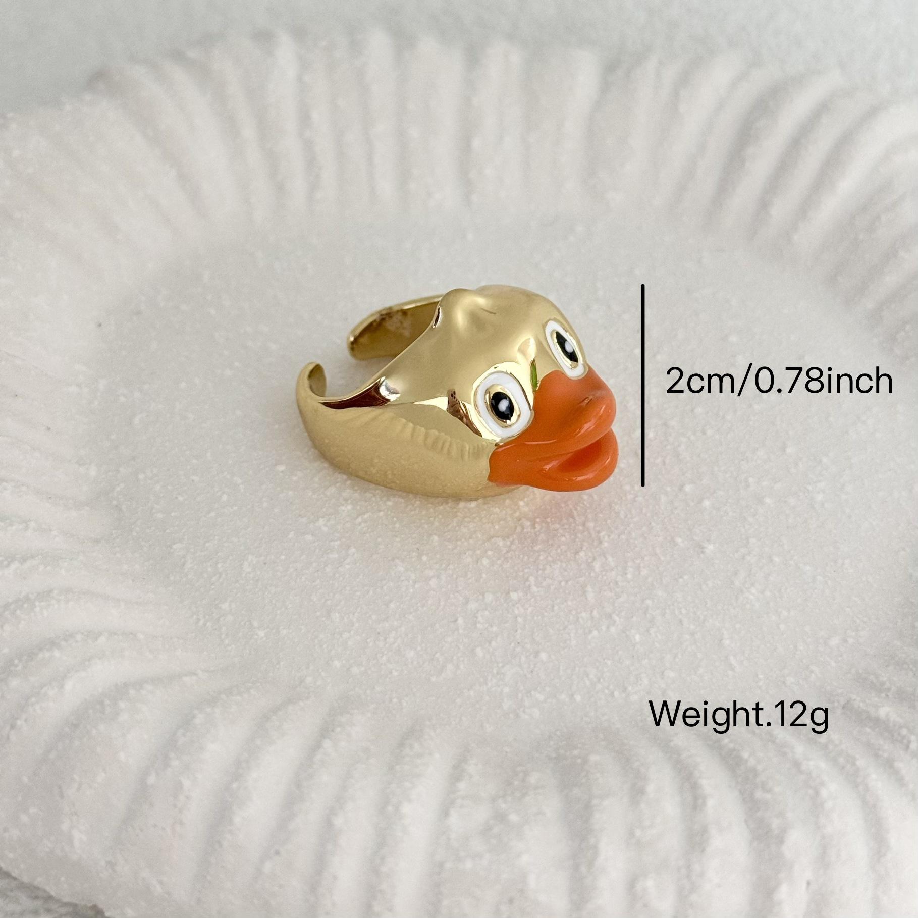 

Hot Sale Three-dimensional Dripping Oil Big Mouth Duck Three-dimensional Modeling Fun Cute Opening Ring