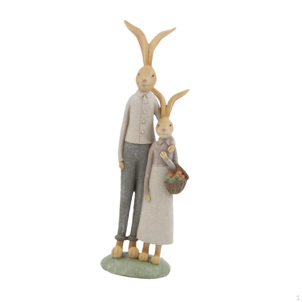 Bunny Family Resin Figure for Bonsai Shelf Decor