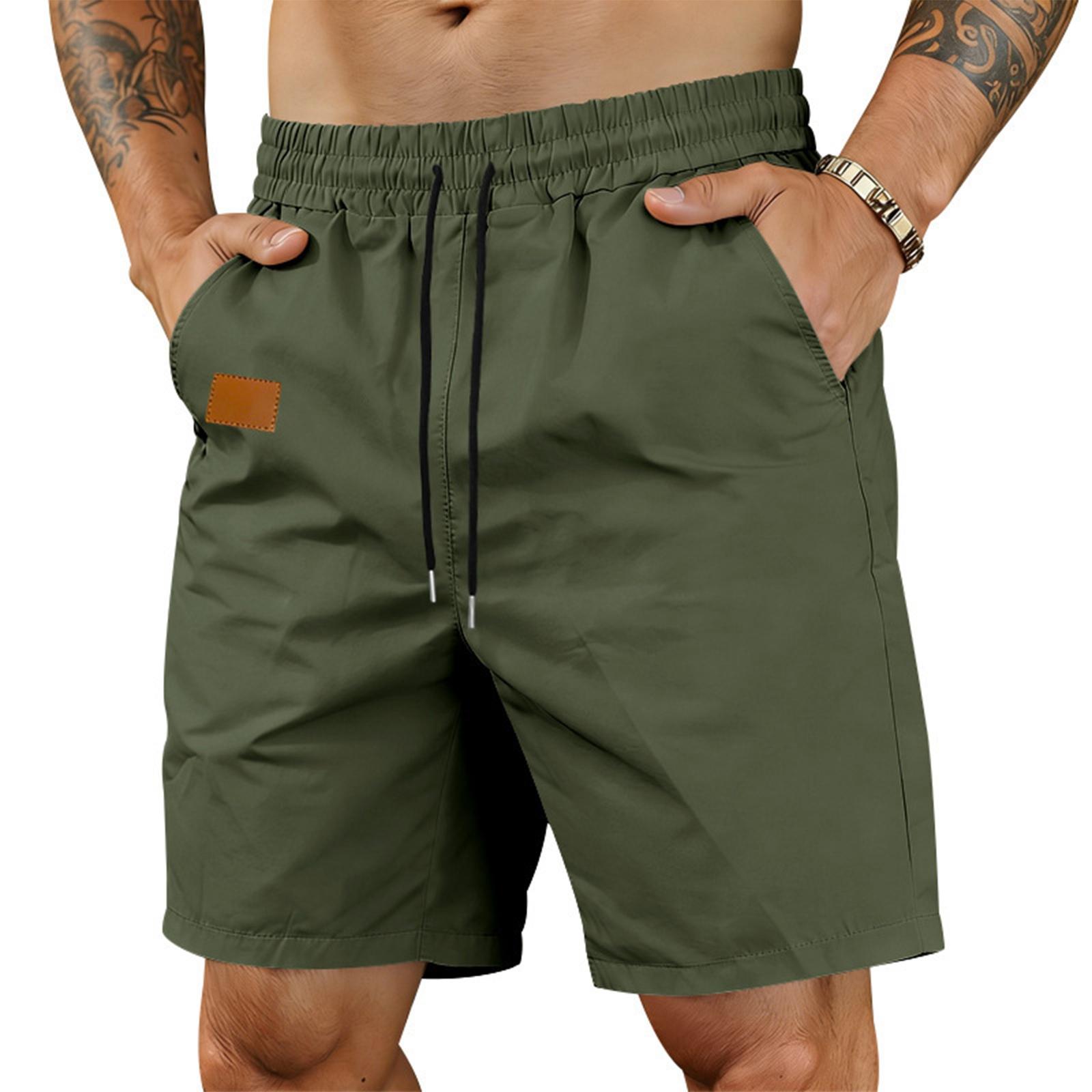 

Men s Quick-drying Five-inch Beach Shorts L армия зеленый