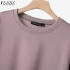 ZANZEA Women Long Sleeve Blouse and Skirts Casual Two Piece Suit Sets