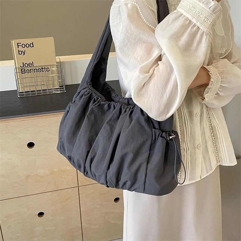 Selling Fashion Nylon Pleated Women's Crossbody Bag Casual Trend Versatile Large Capacity Tote Women's Shoulder Bag