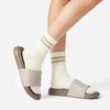 Li Ning Sports Lifestyle Series Biscuit Shoes Fashion Trend Soft Comfortable Silent Anti-Wear Slide Sandals Unisex Footwear Coastal-Gray AGAW017-4