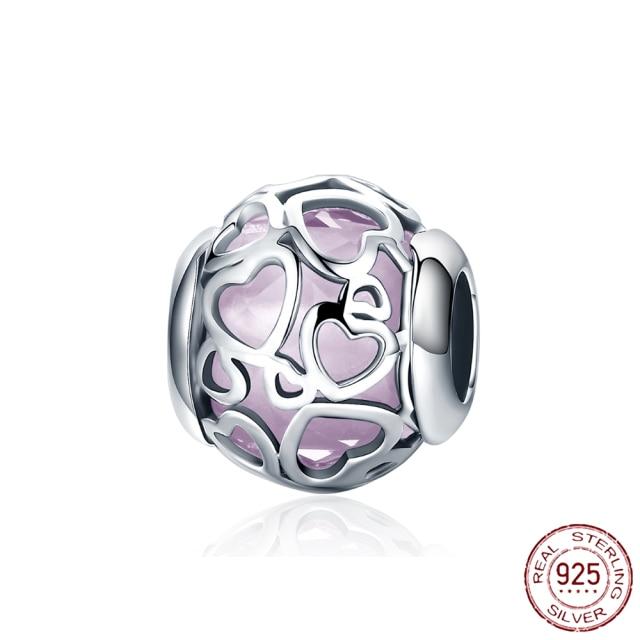 Nouveau 925 En Argent Sterling Rose Fille Garçon Rose Étincelle Entretoise Clip Charme À Perles Original De Mode Bracelet Bijoux À Bricoler Soi-Même Pour Les Femmes